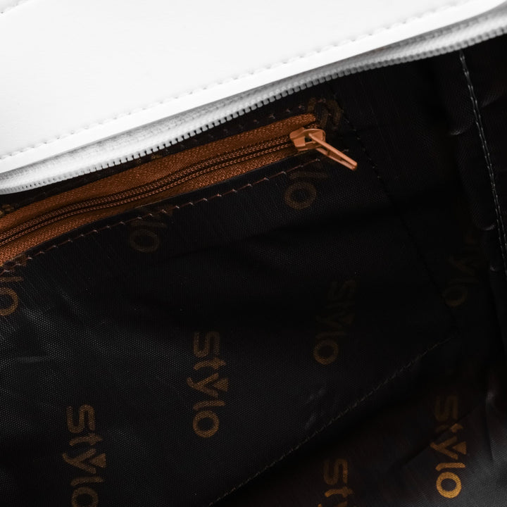 White Formal Hand Bag For Women P56254