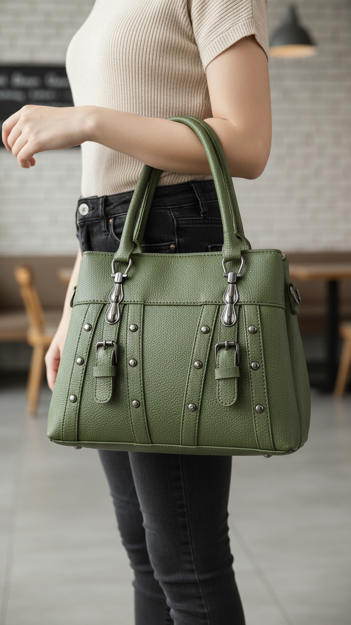 Green Casual Hand Bag For Women P56259
