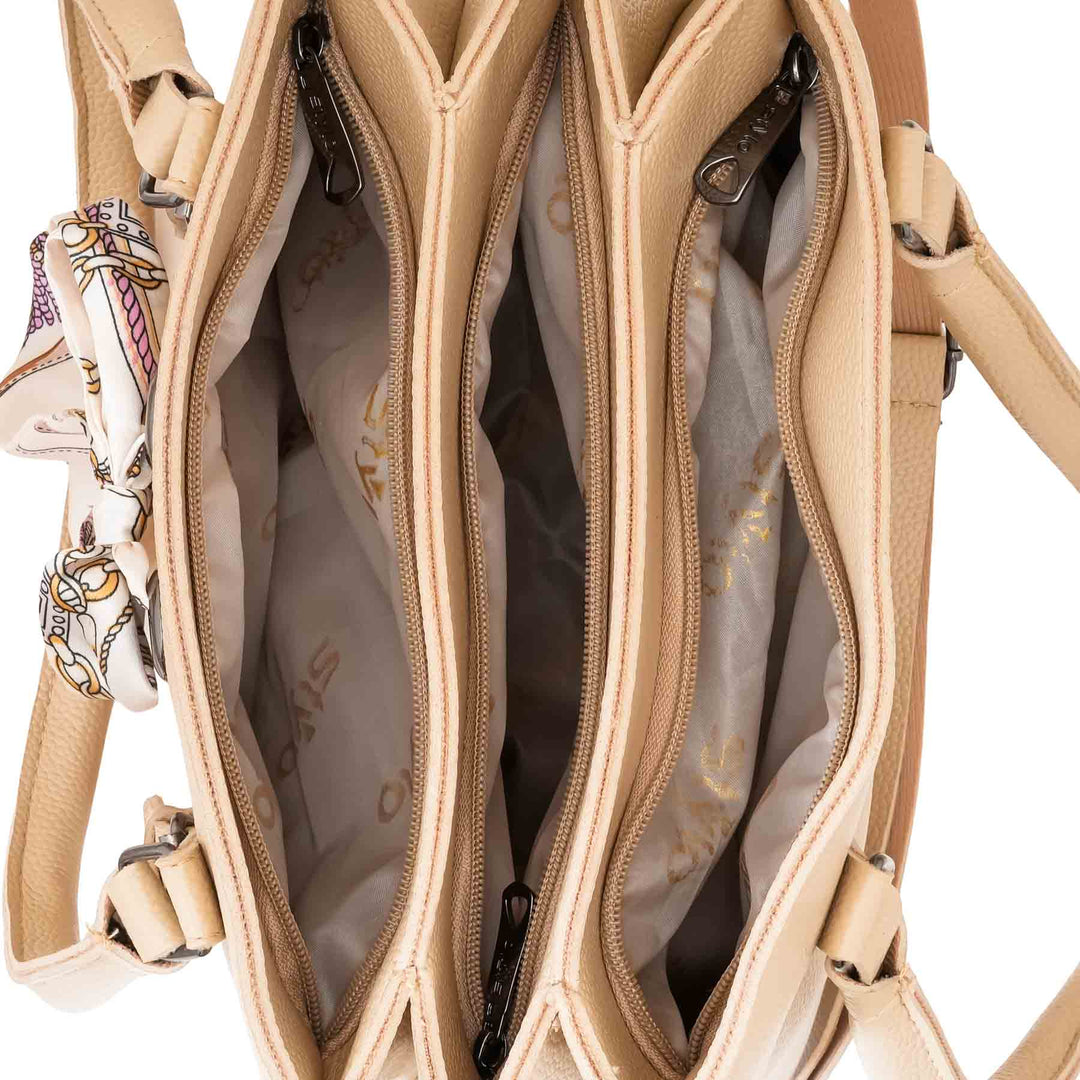 Beige Casual Hand Bag For Women P56260