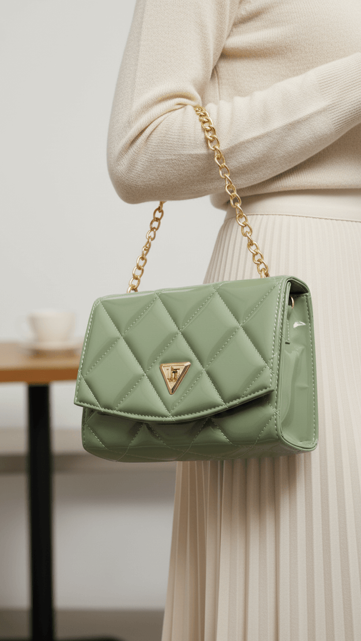 Green Casual Shoulder Bag For Ladies P56267