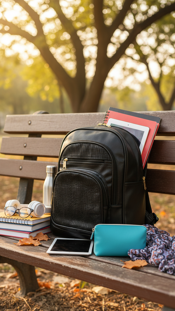 Black Casual Backpack For Women P56273