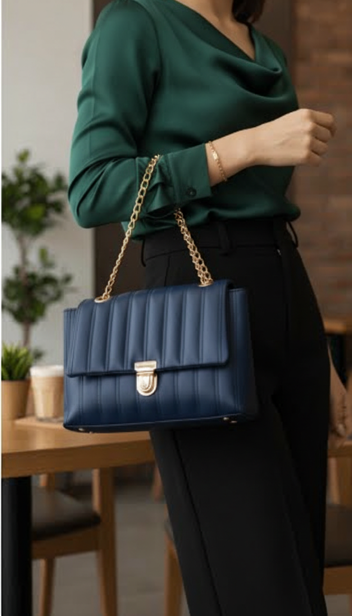 Blue Casual Shoulder Bag For Women P56286