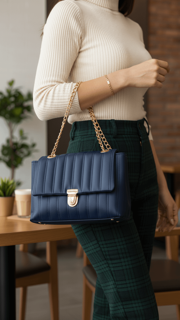 Blue Casual Shoulder Bag For Women P56286