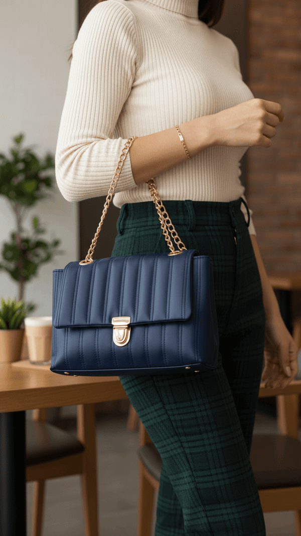 Blue Casual Shoulder Bag For Women P56286