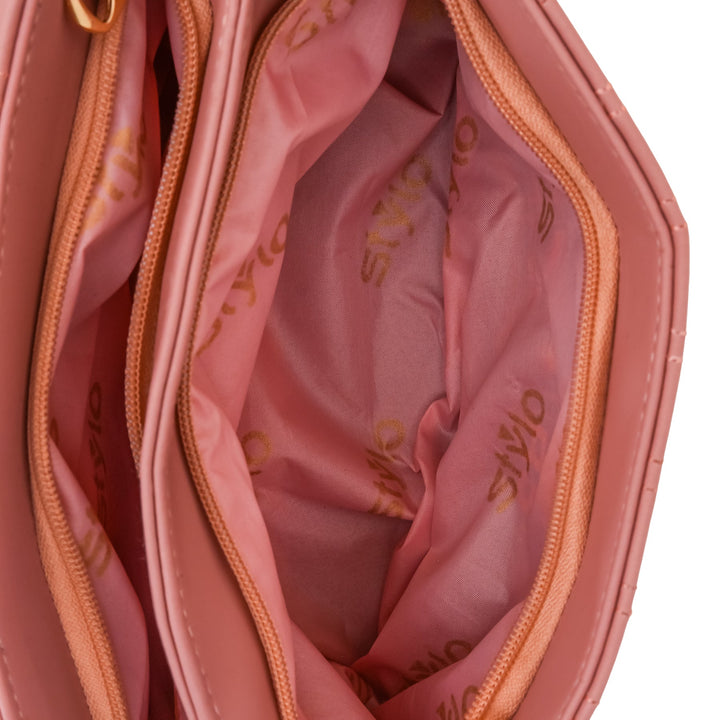 Peach Casual Shoulder Bag For Women P56286