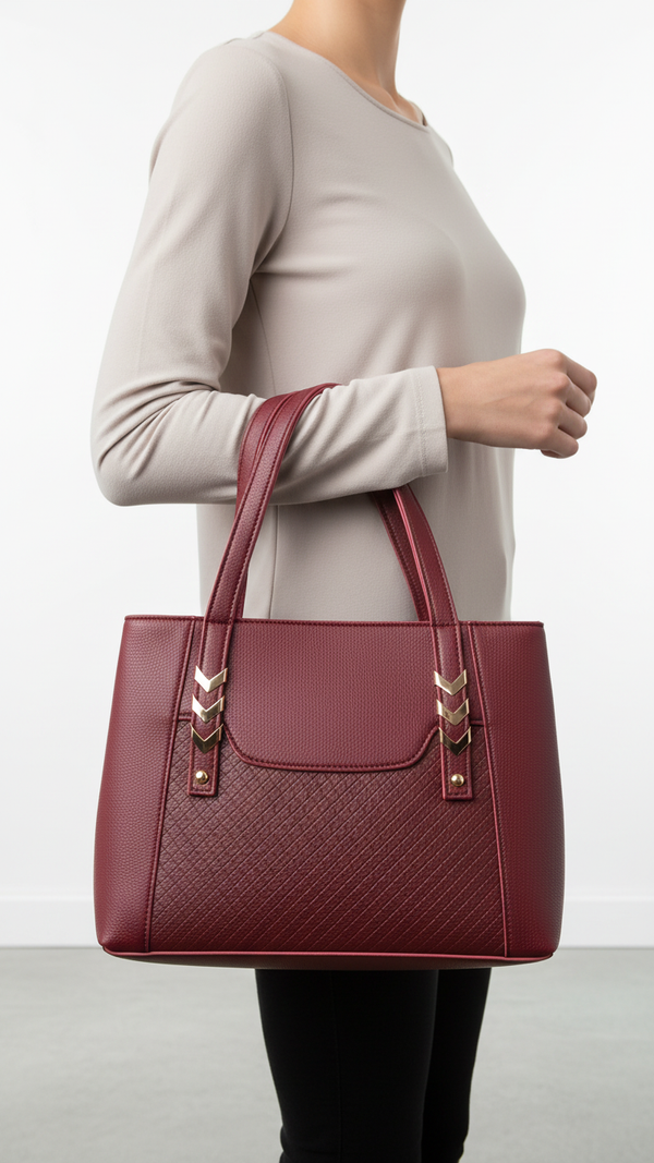 Maroon Casual Hand Bag For Women P56287