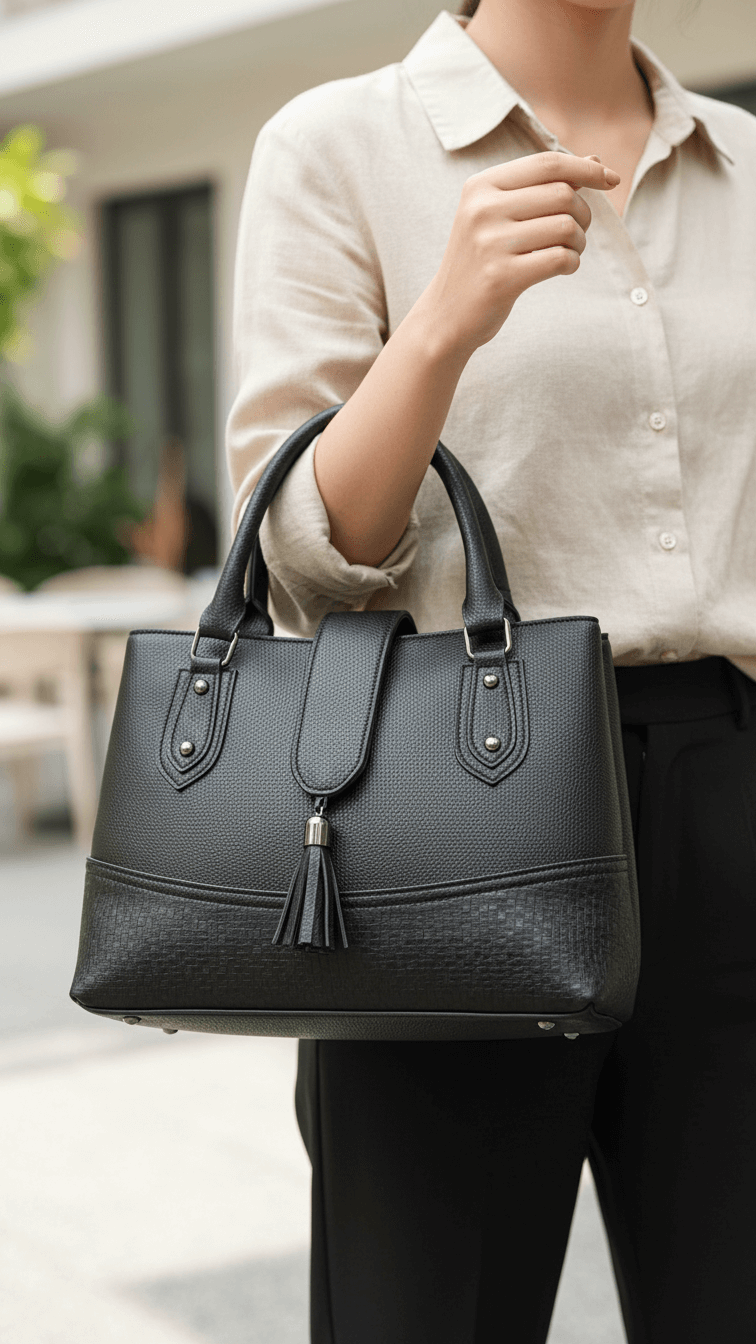 Black Casual Hand Bag For Ladies P56288