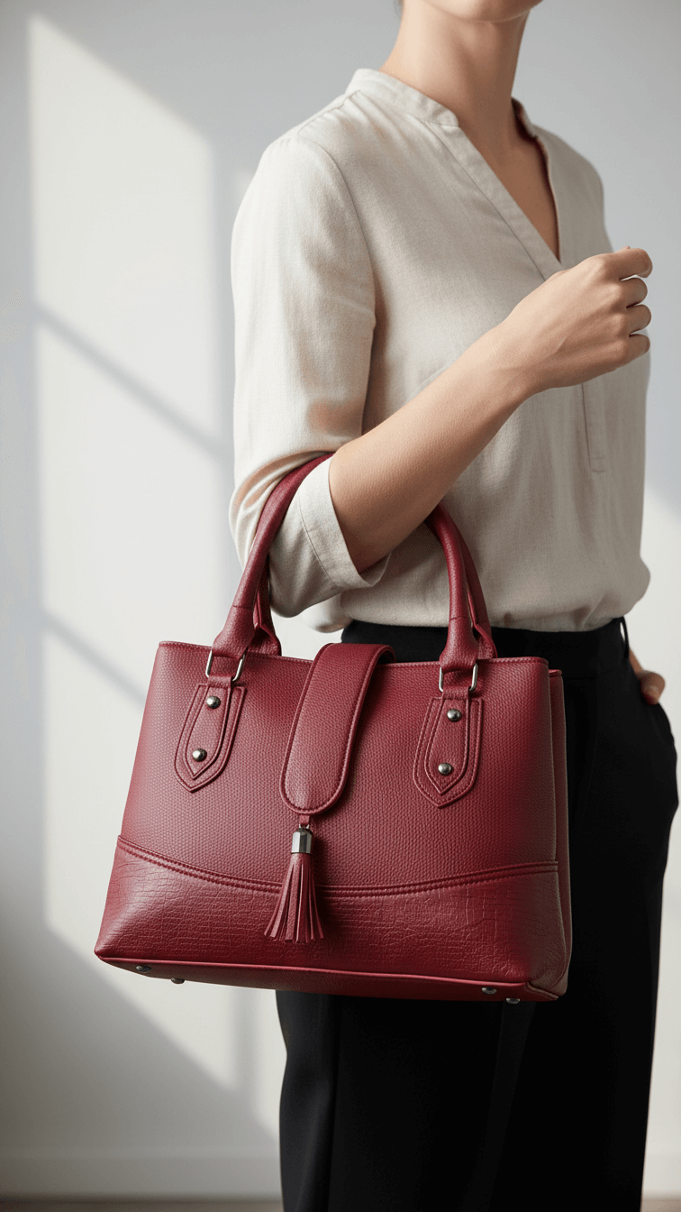 Maroon Casual Hand Bag For Ladies P56288