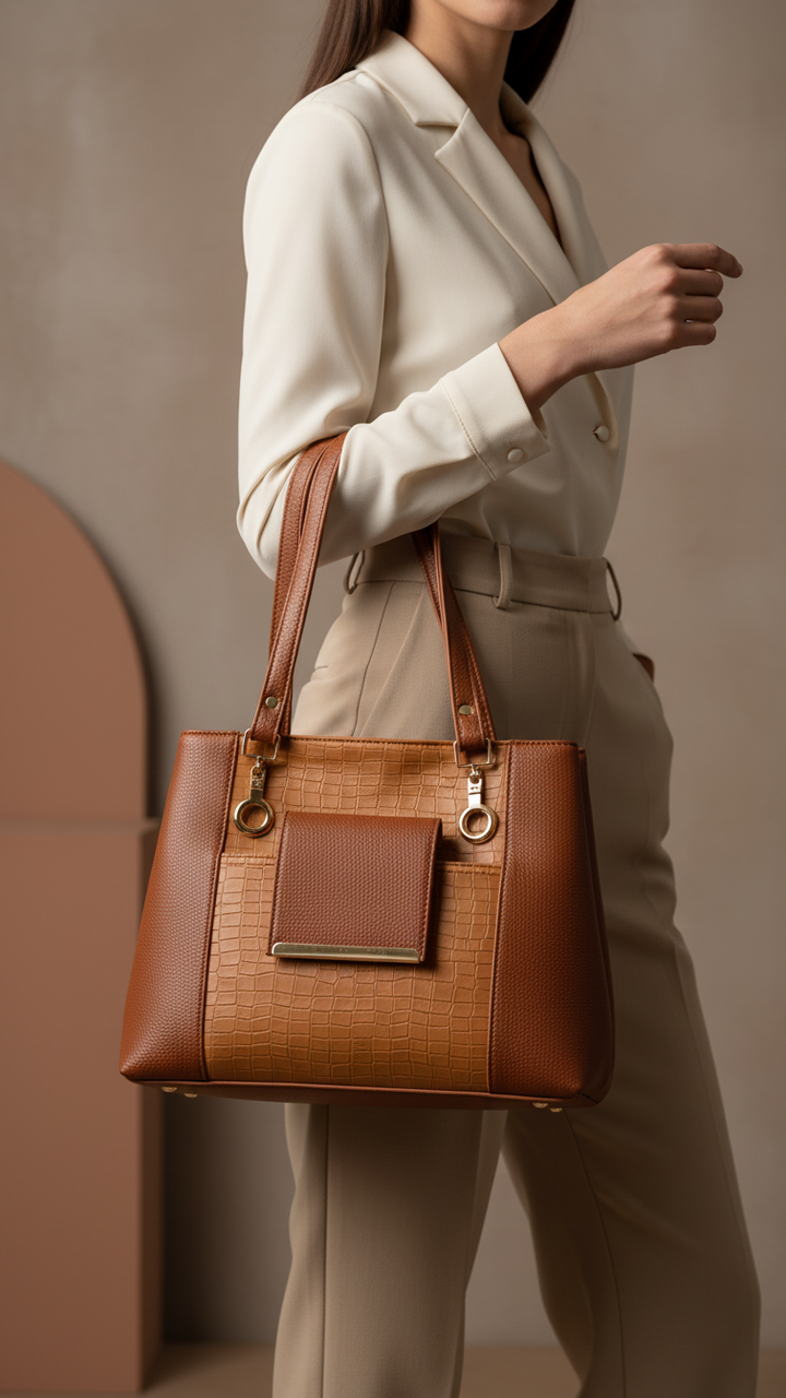 Mustard Formal Hand Bag For Women P56289