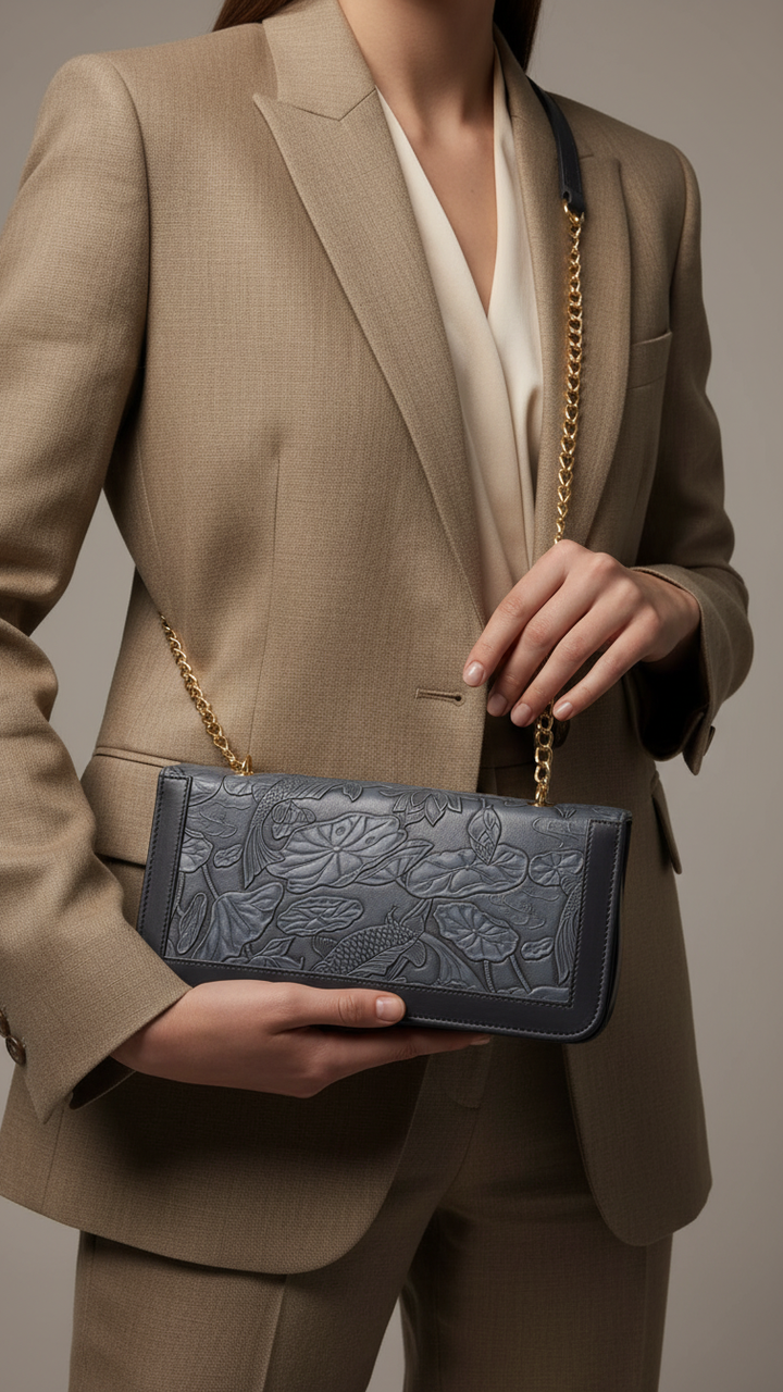 Blue Formal Shoulder Bag For Women P56309