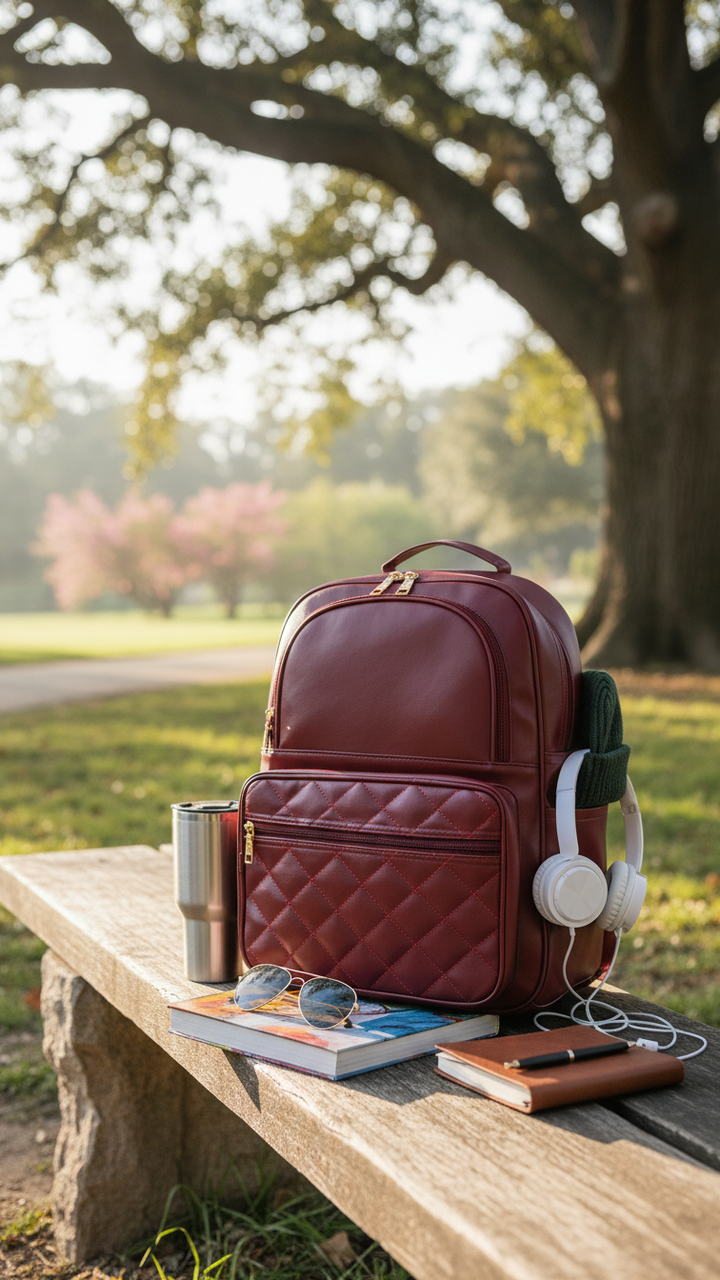 Maroon Casual Back Pack For Women P56319