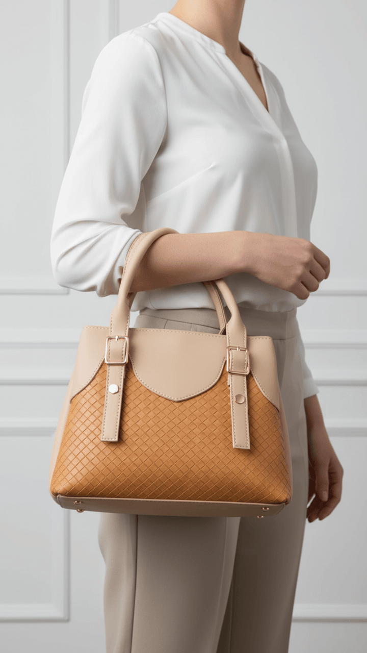 Beige Casual Hand Bag For Ladies P56323