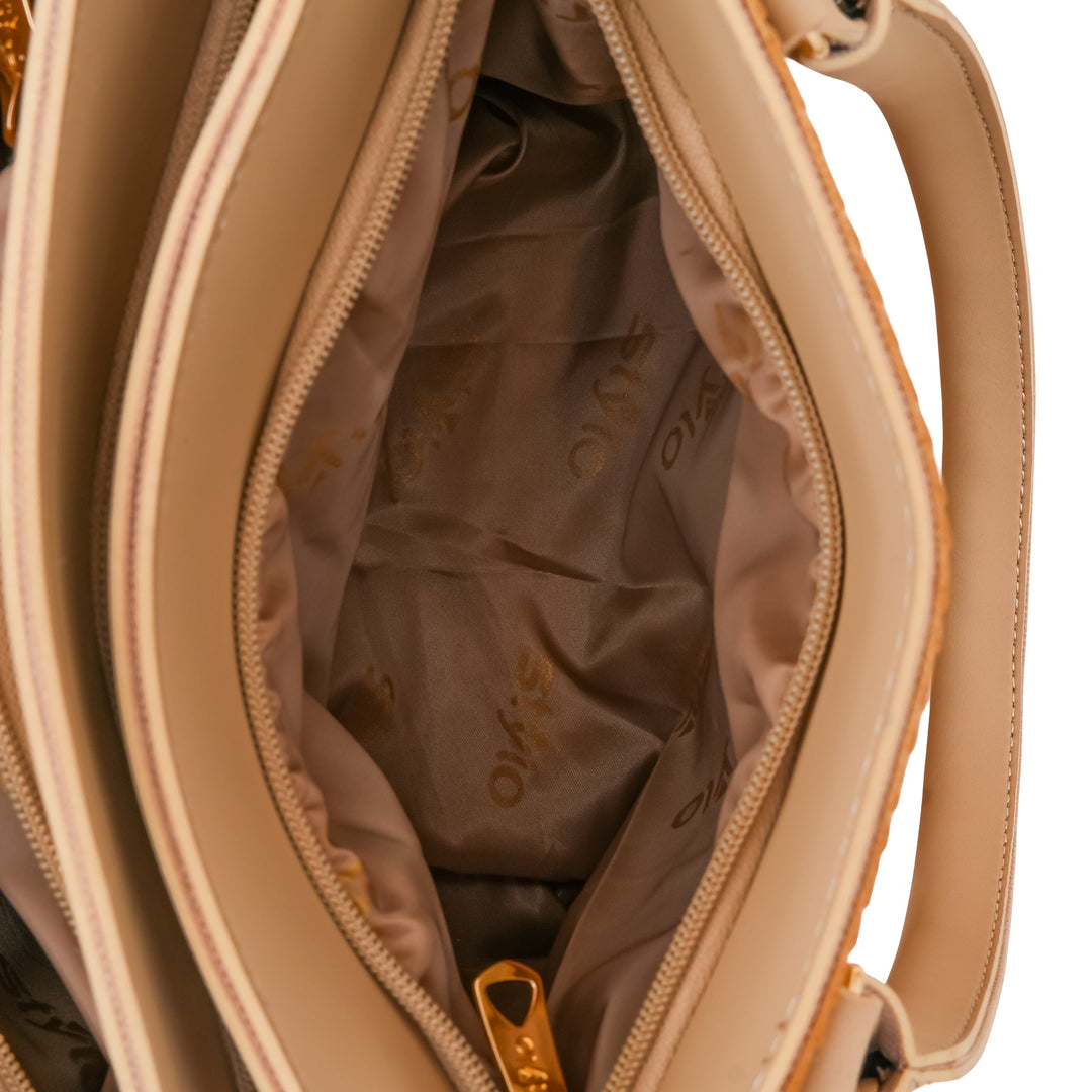 Beige Casual Hand Bag For Ladies P56323