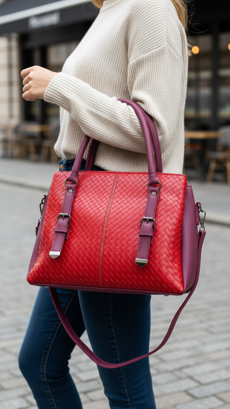 Maroon Casual Hand Bag For Women P56324