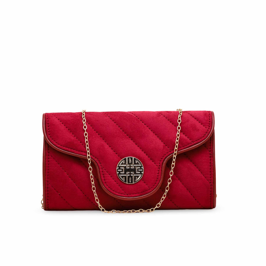 Maroon Casual Clutch P60310