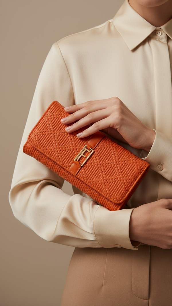 Orange Casual Wallet For Ladies P70969