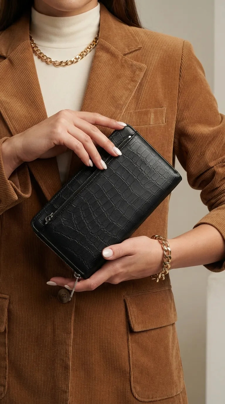 Black Formal Wallet For Women P71031