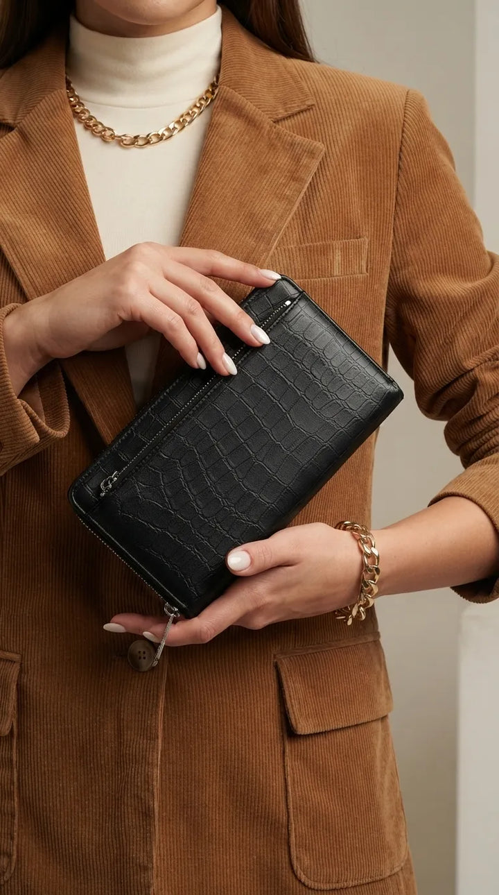 Black Formal Wallet For Women P71031