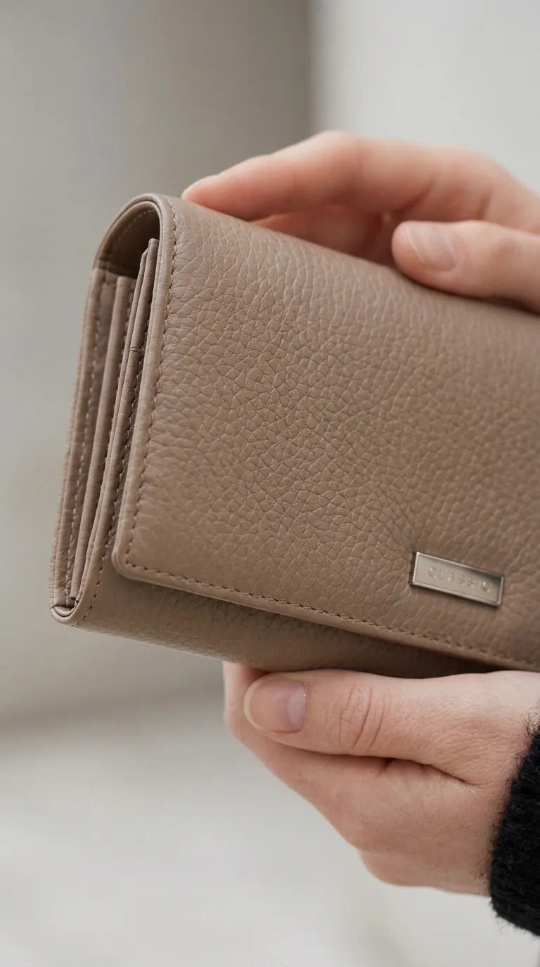 Beige Formal Wallet For Women P71046