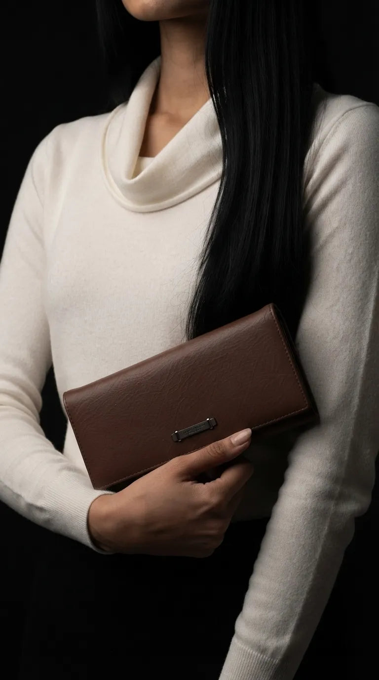 Brown Formal Wallet For Women P71048