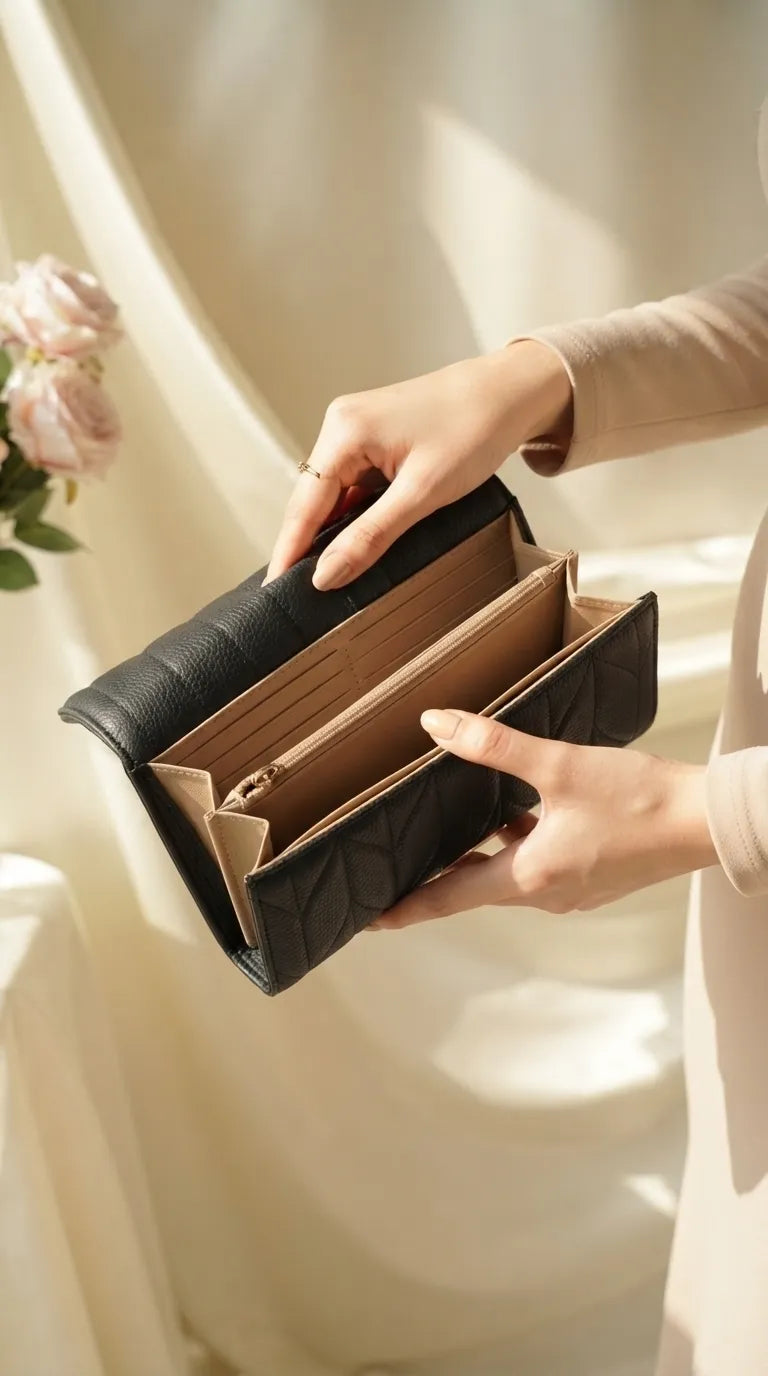 Black Formal Wallet For Women P71049