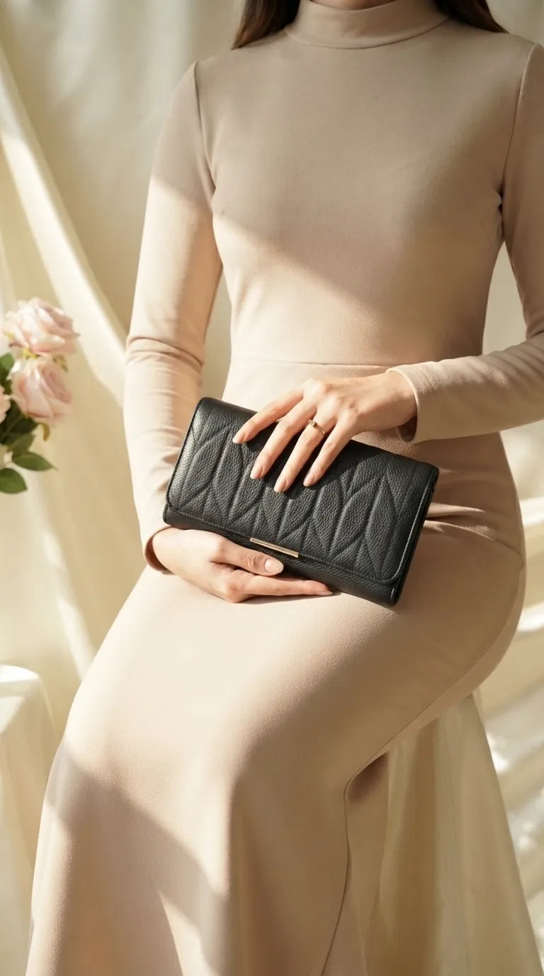 Black Formal Wallet For Women P71049