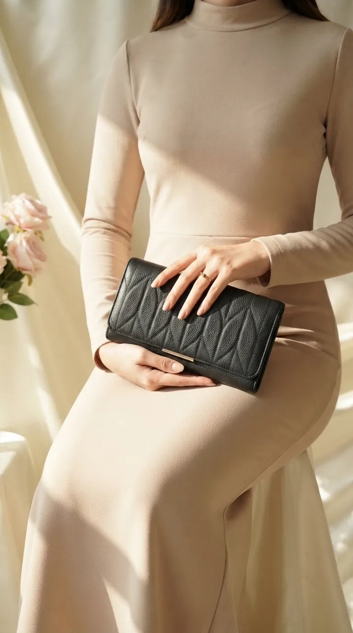 Black Formal Wallet For Women P71049
