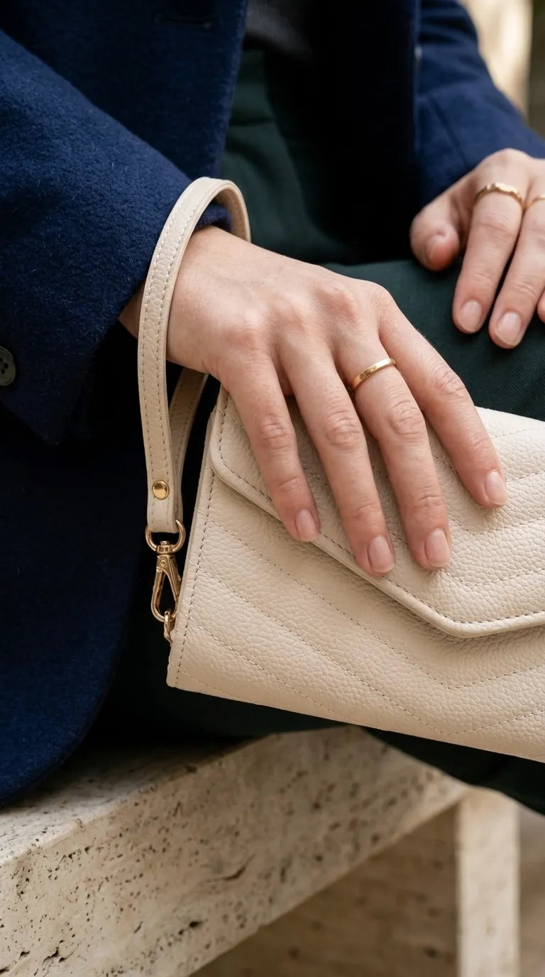 Beige Formal Wallet For Women P71050