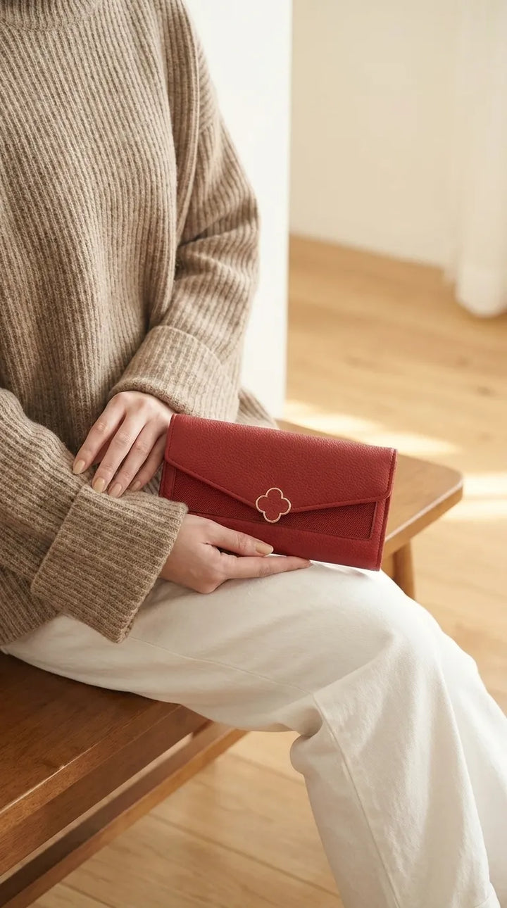 Maroon Formal Wallet For Women P71051