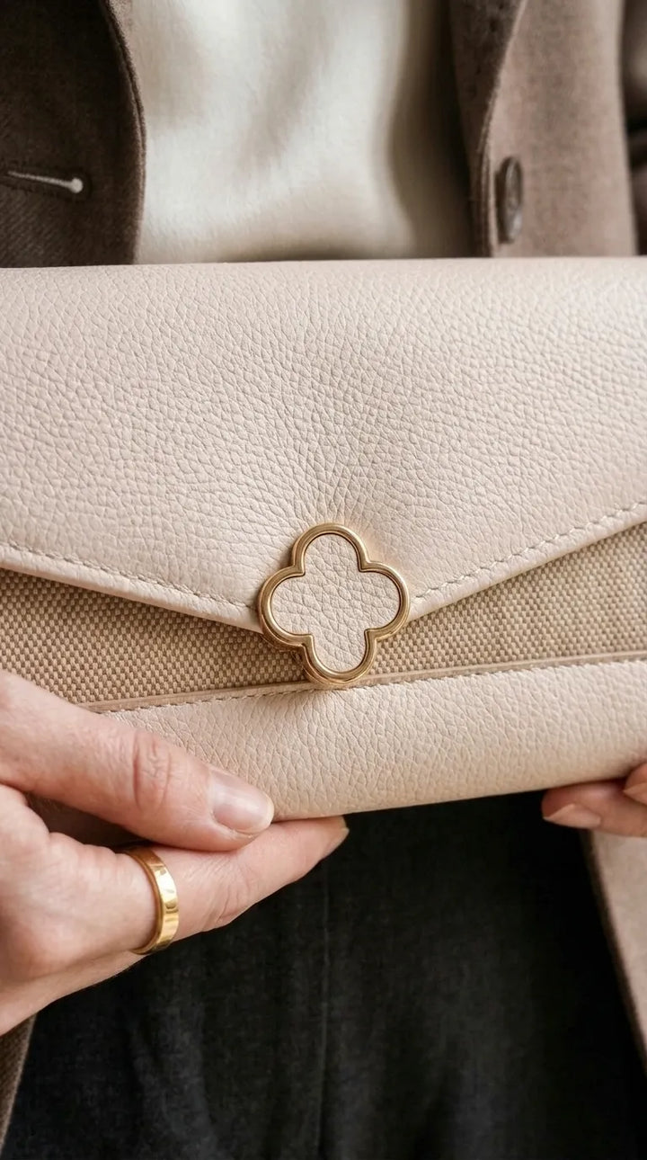 Beige Formal Wallet For Women P71051