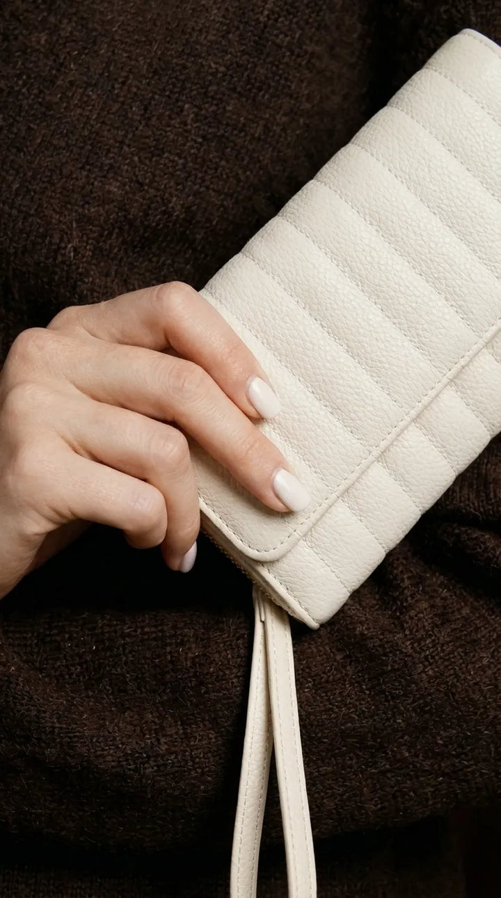 Beige Formal Wallet For Women P71053