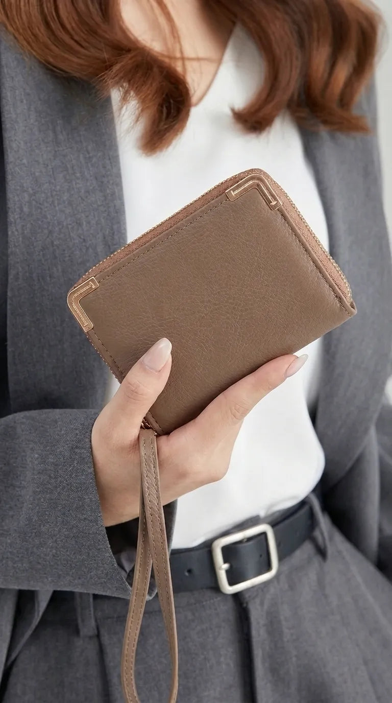 Beige Formal Wallet For Women P71054