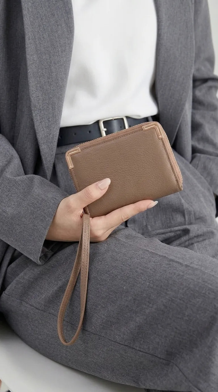 Beige Formal Wallet For Women P71054