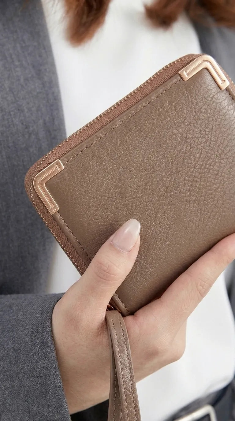 Beige Formal Wallet For Women P71054