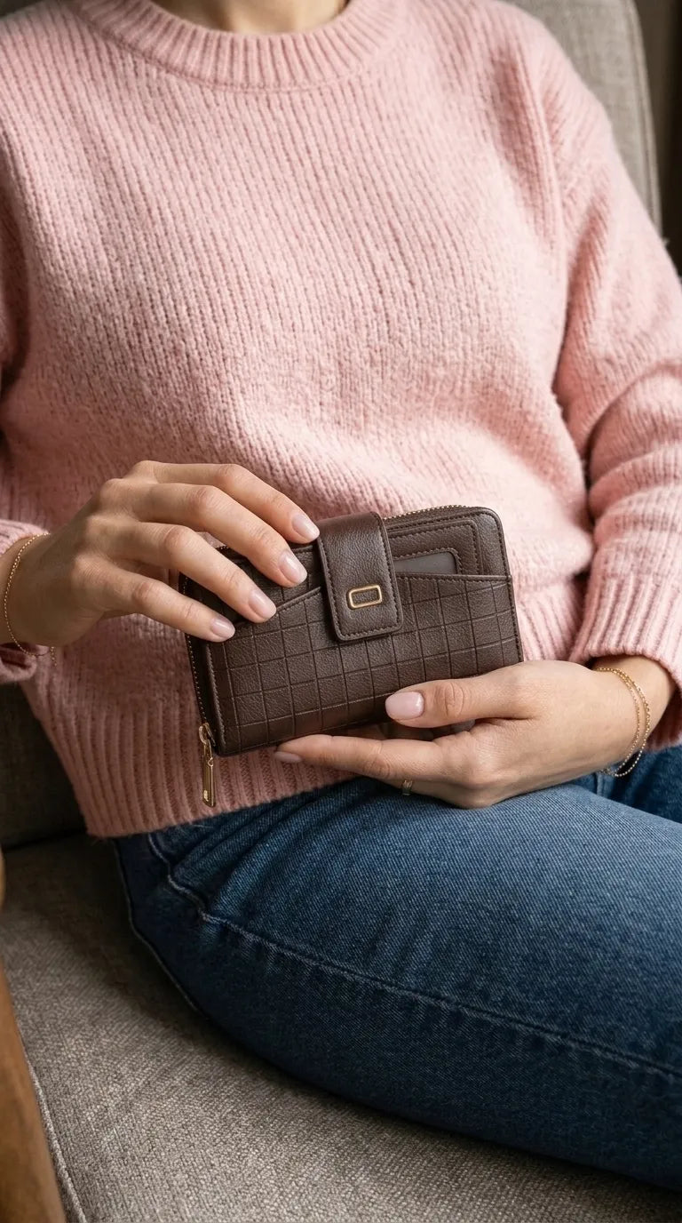 Brown Formal Wallet For Women P71055