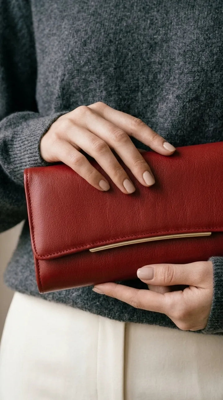 Maroon Formal Wallet For Women P71057