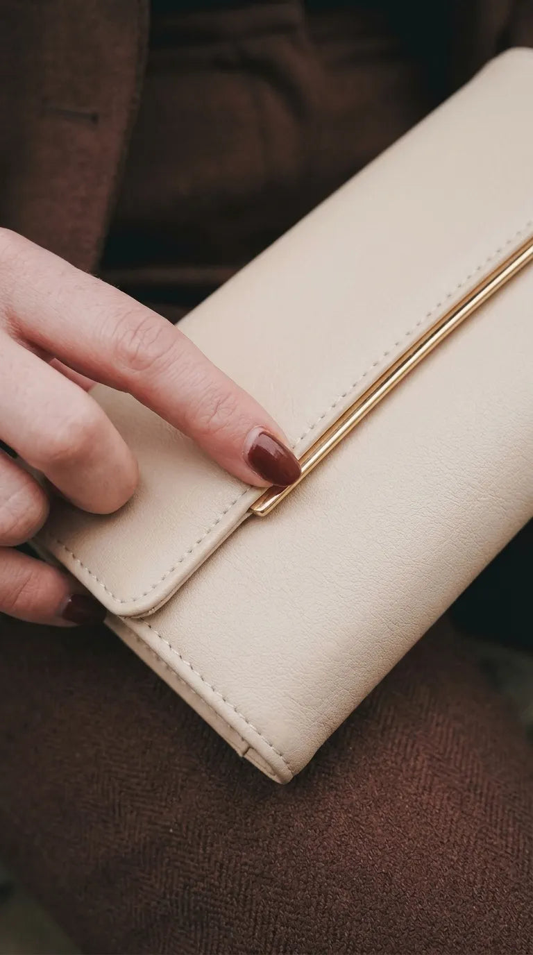 Beige Formal Wallet For Women P71057