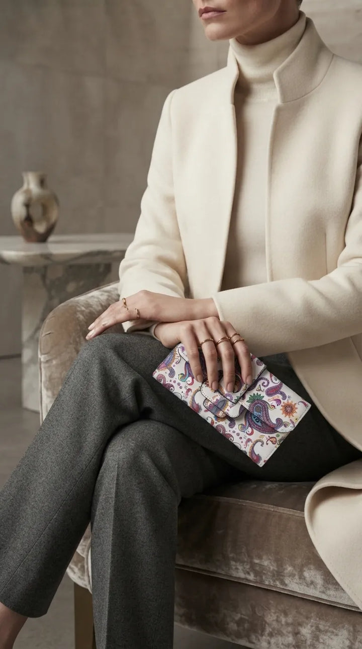 White Formal Wallet For Women P71061