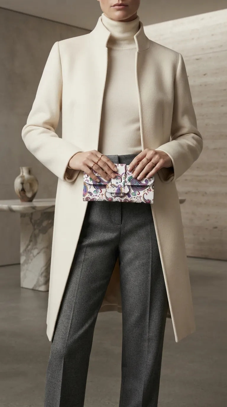 White Formal Wallet For Women P71061