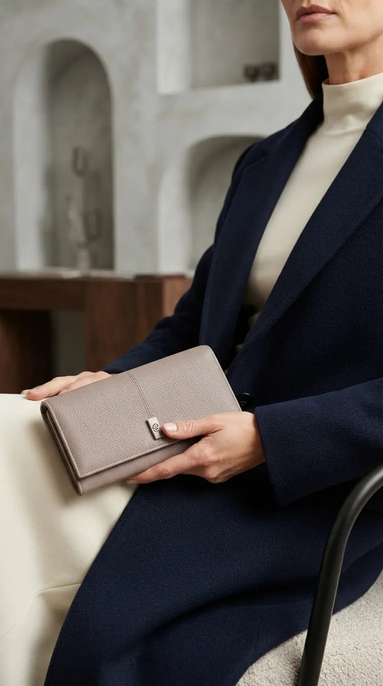 Beige Formal Wallet For Women P71076