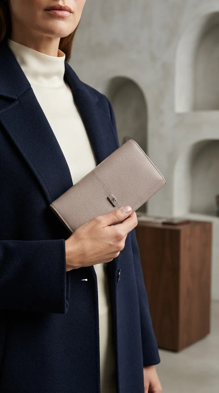 Beige Formal Wallet For Women P71076
