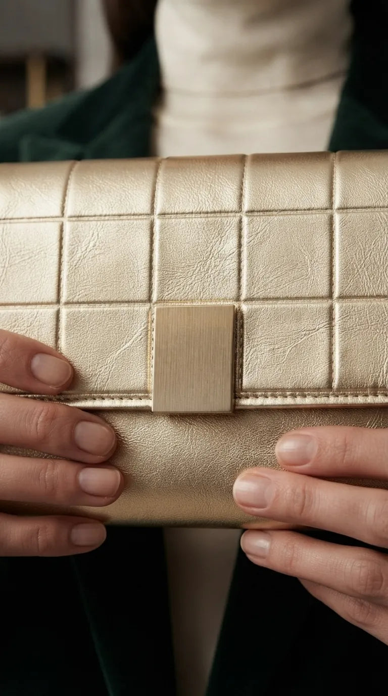 Golden Formal Wallet For Women P71078