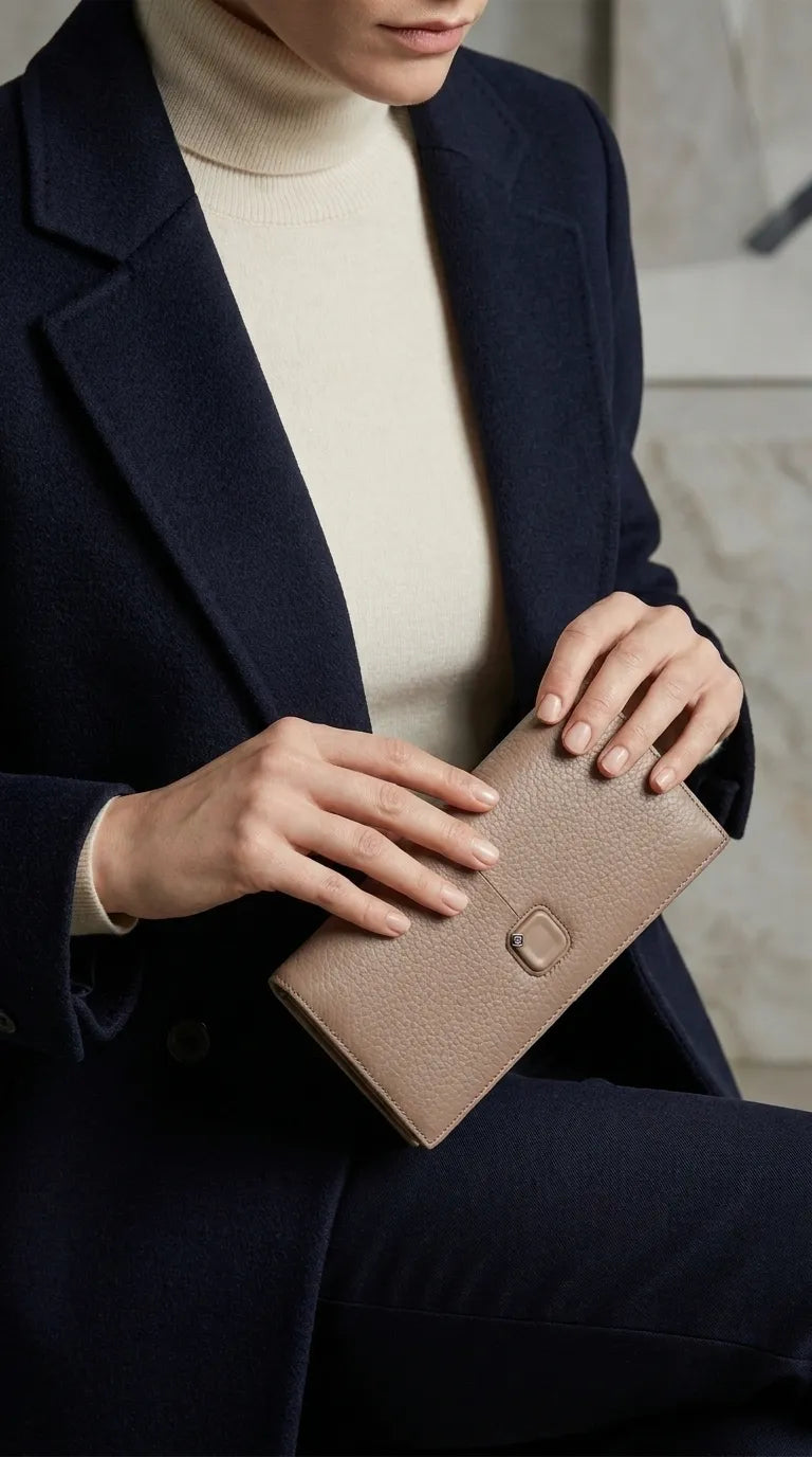 Khaki Formal Wallet For Women P71081