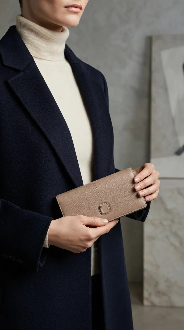 Khaki Formal Wallet For Women P71081