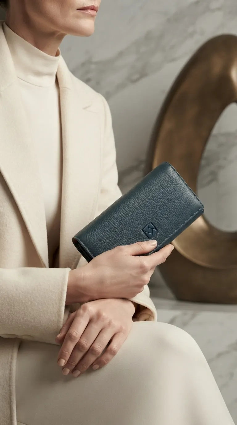 Blue Formal Wallet For Women P71082
