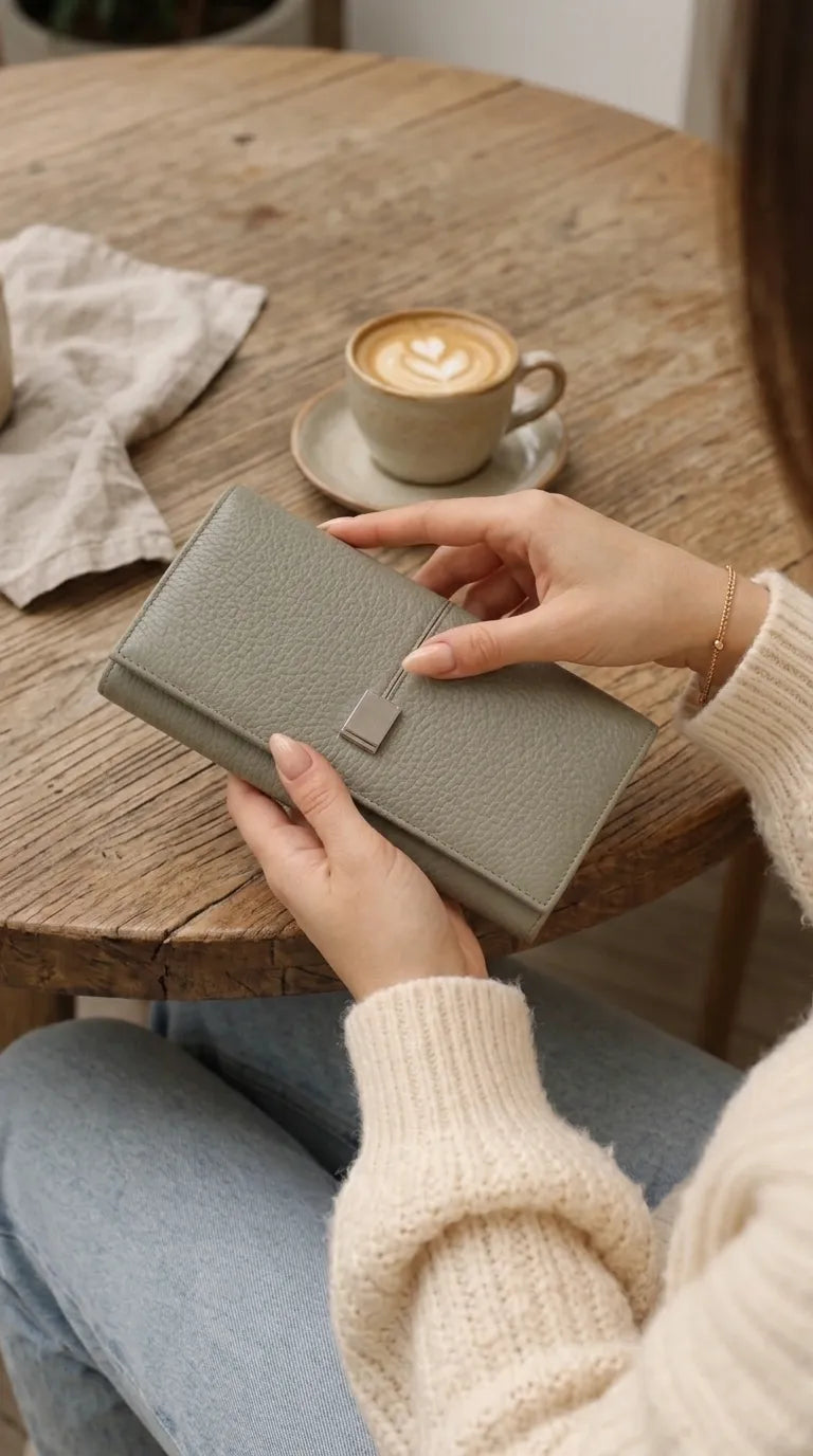 Grey Formal Wallet For Women P71084