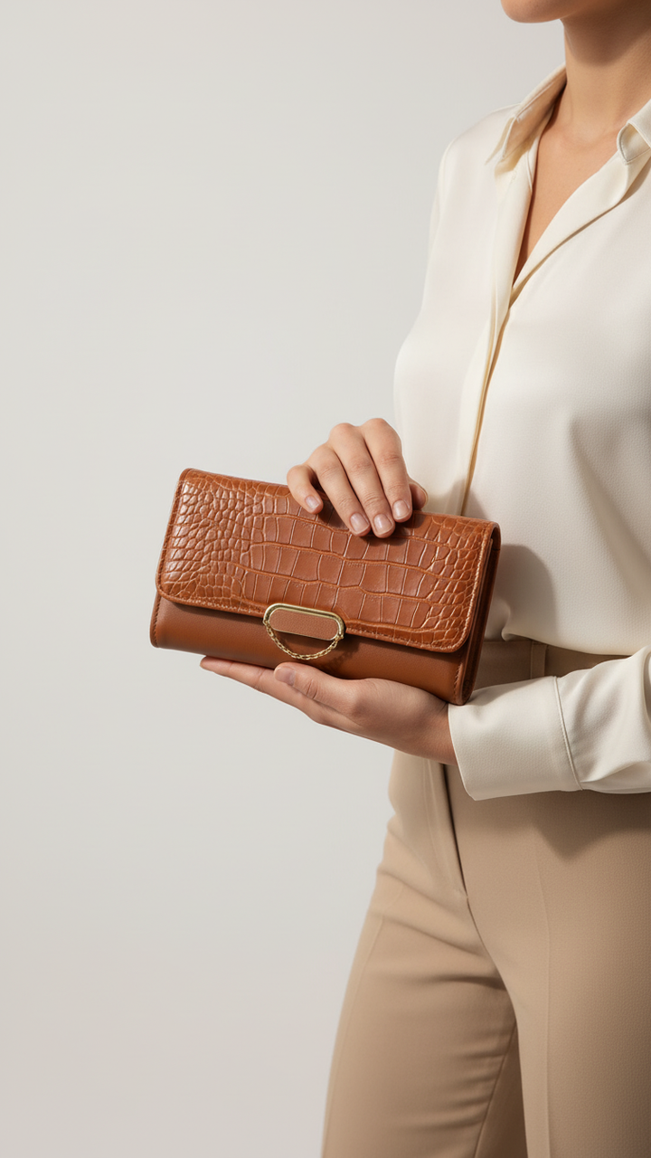 Brown Casual Wallet For Women P71130