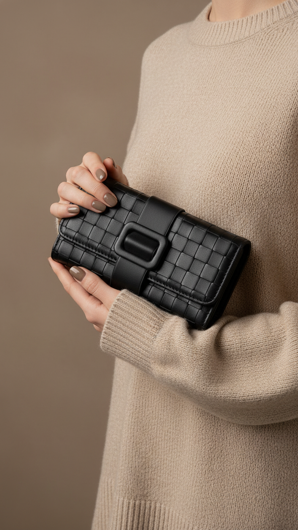 Black Casual Wallet For Women P71132