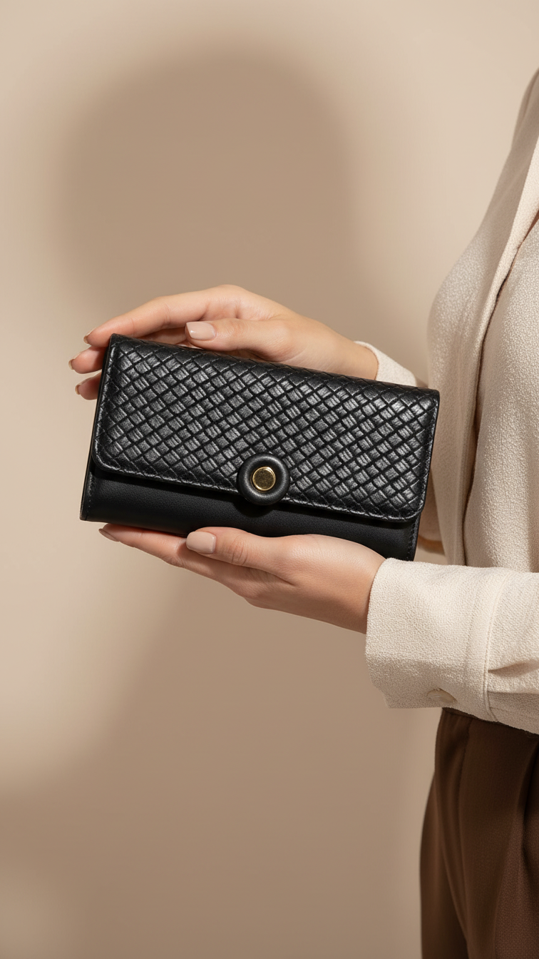 Black Casual Wallet For Women P71133