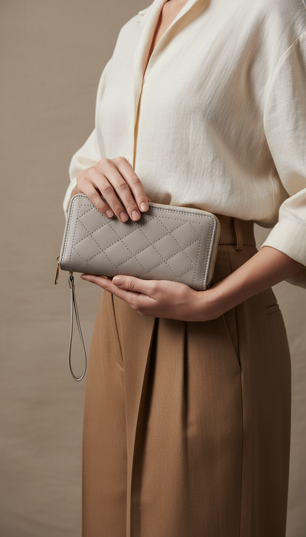 Grey Casual Wallet For Women P71142